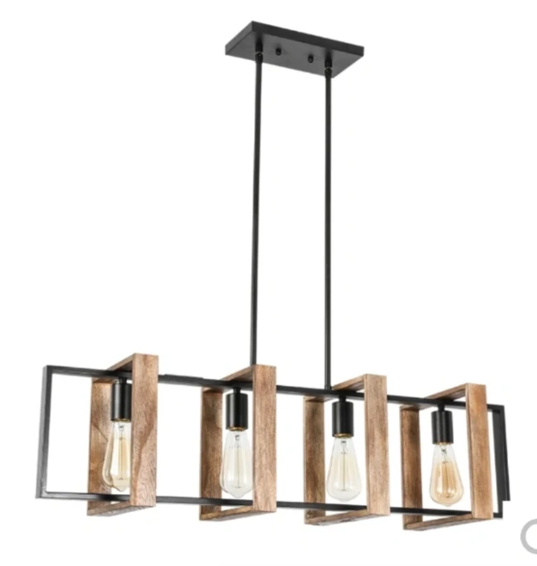 Rustic Wood and Metal Chandelier
