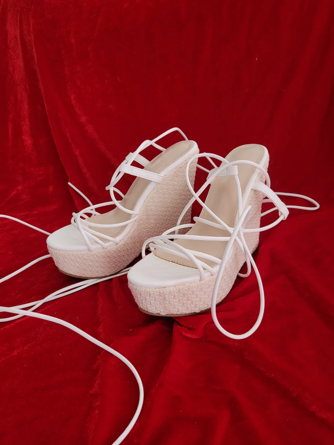Never worn before - Women's White Wedge Espadrille Sandals - photo 2