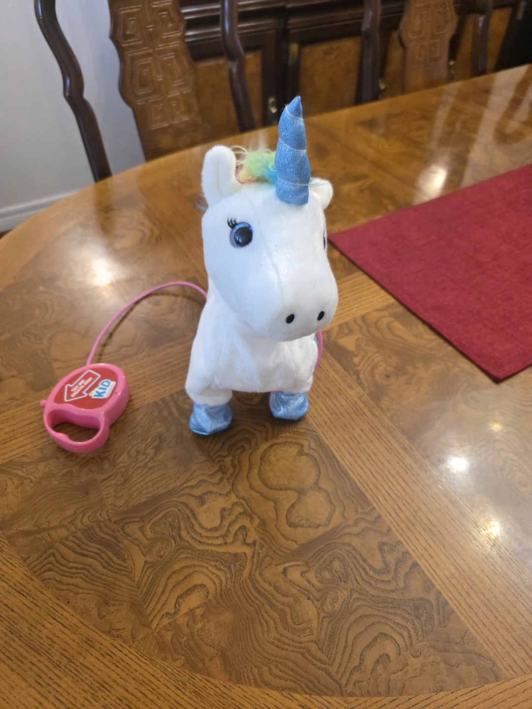 Plush Walking Unicorn Toy with Leash