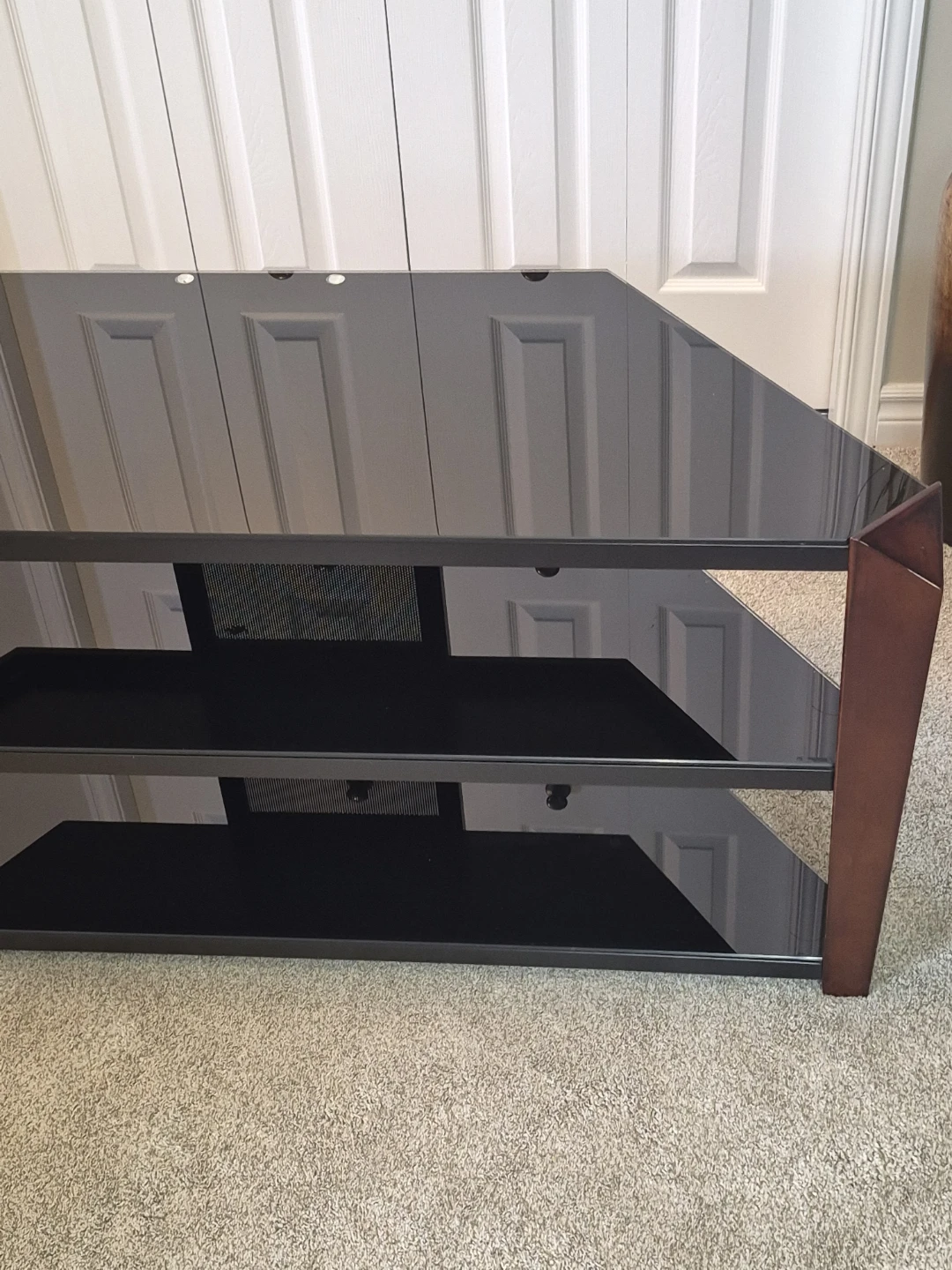 Black Glass 3-Tier TV Stand - photo 2