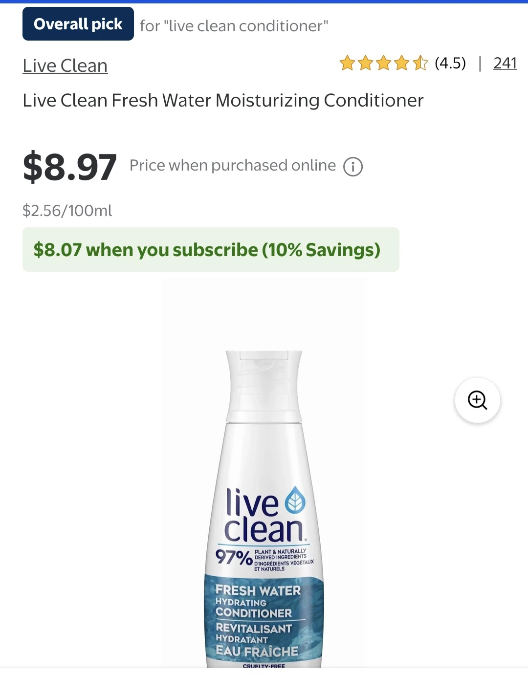 Live Clean Fresh Water Moisturizing Conditioner (x2) - photo 2