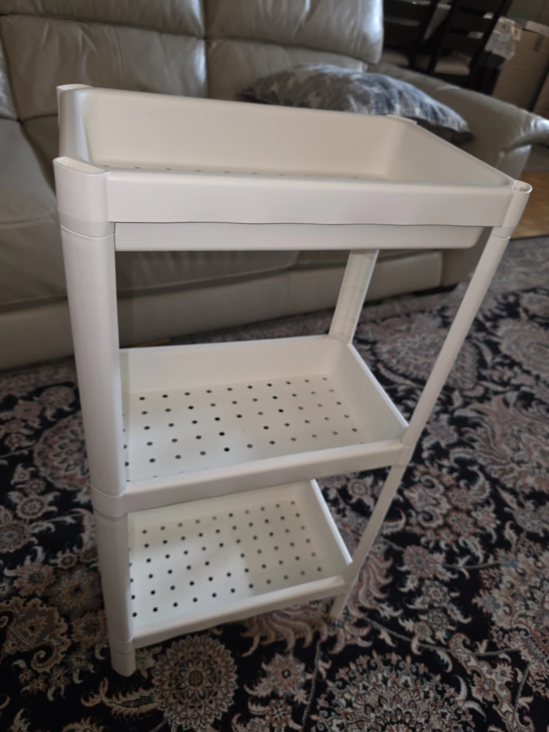 White 3-Tier Rolling Utility Cart