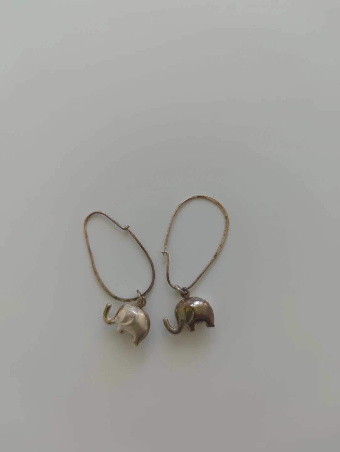 Sterling Silver Elephant Dangle Earrings