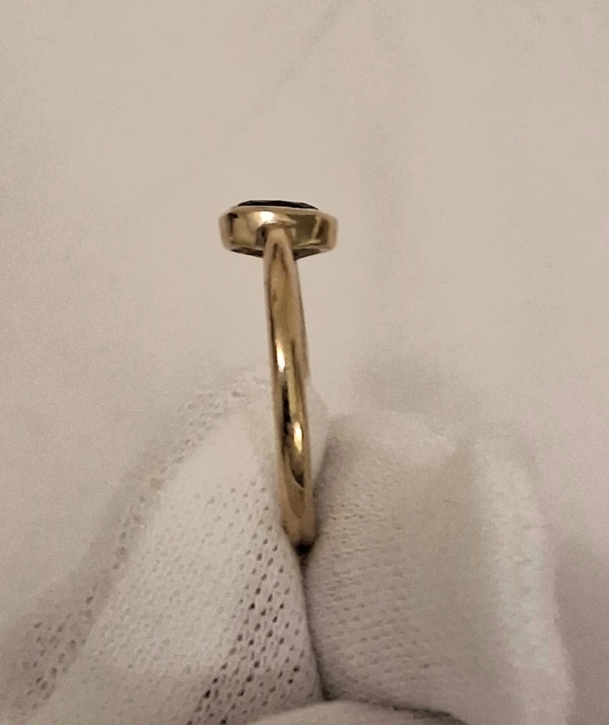 GOLD TONE RING WITH BLACK ONYX - photo 4