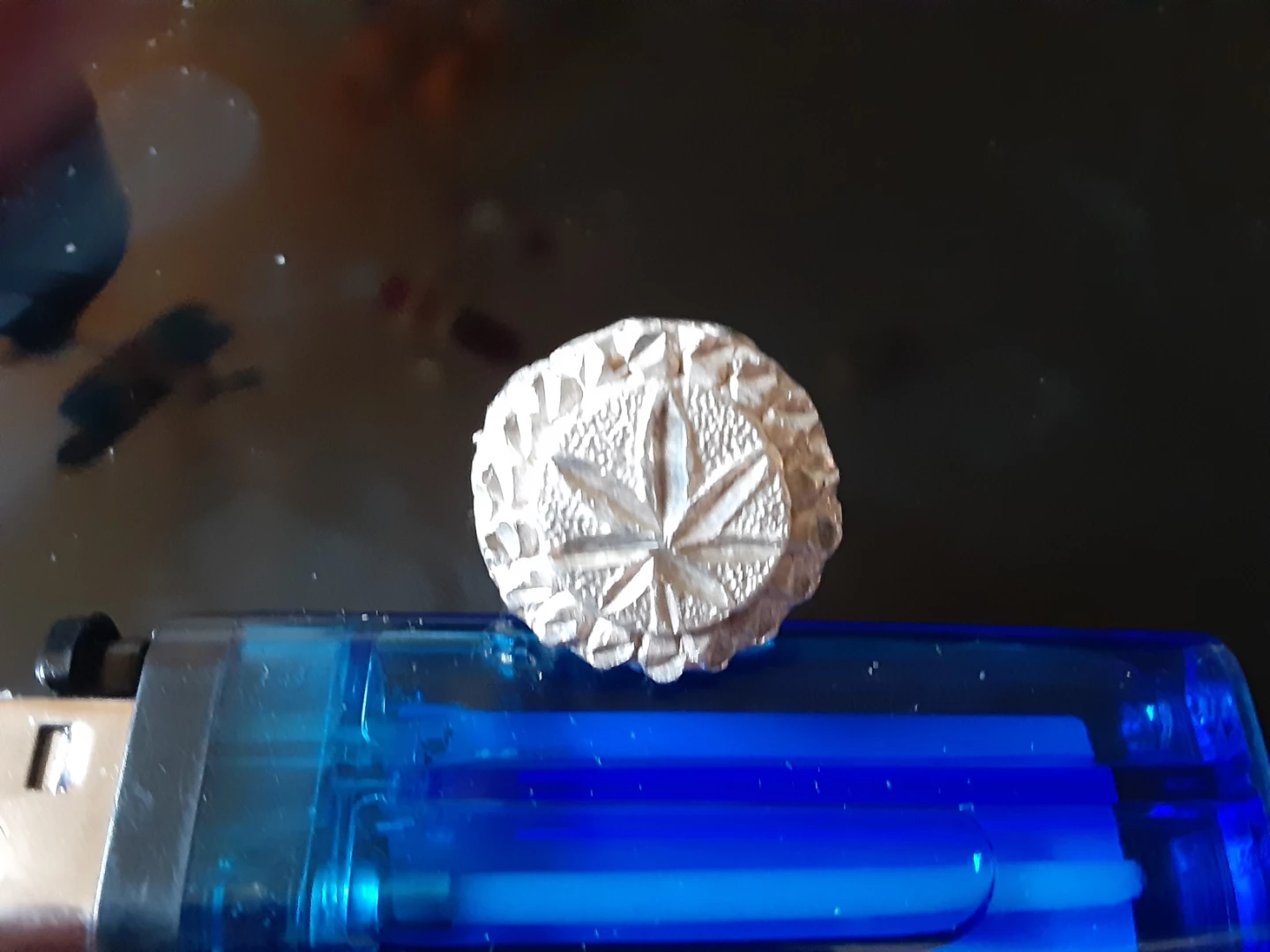 Vintage 925 silver mens ring with Leaf Design