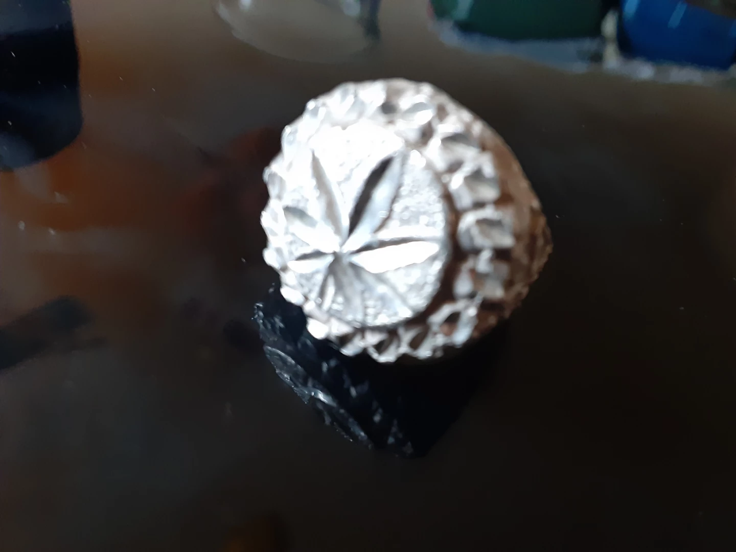 Vintage 925 silver mens ring with Leaf Design - photo 3
