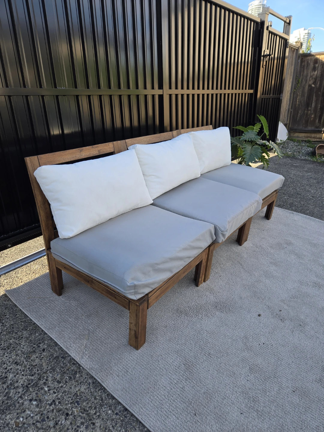 3 newly sanded ikea applaro lounge chairs w cushions