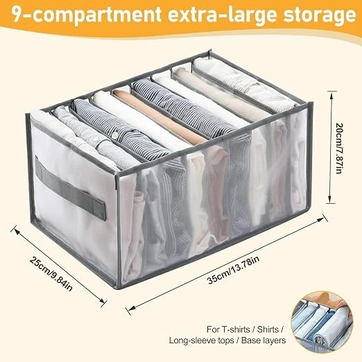 Set of 6 Grey Fabric Drawer Organizers - photo 2