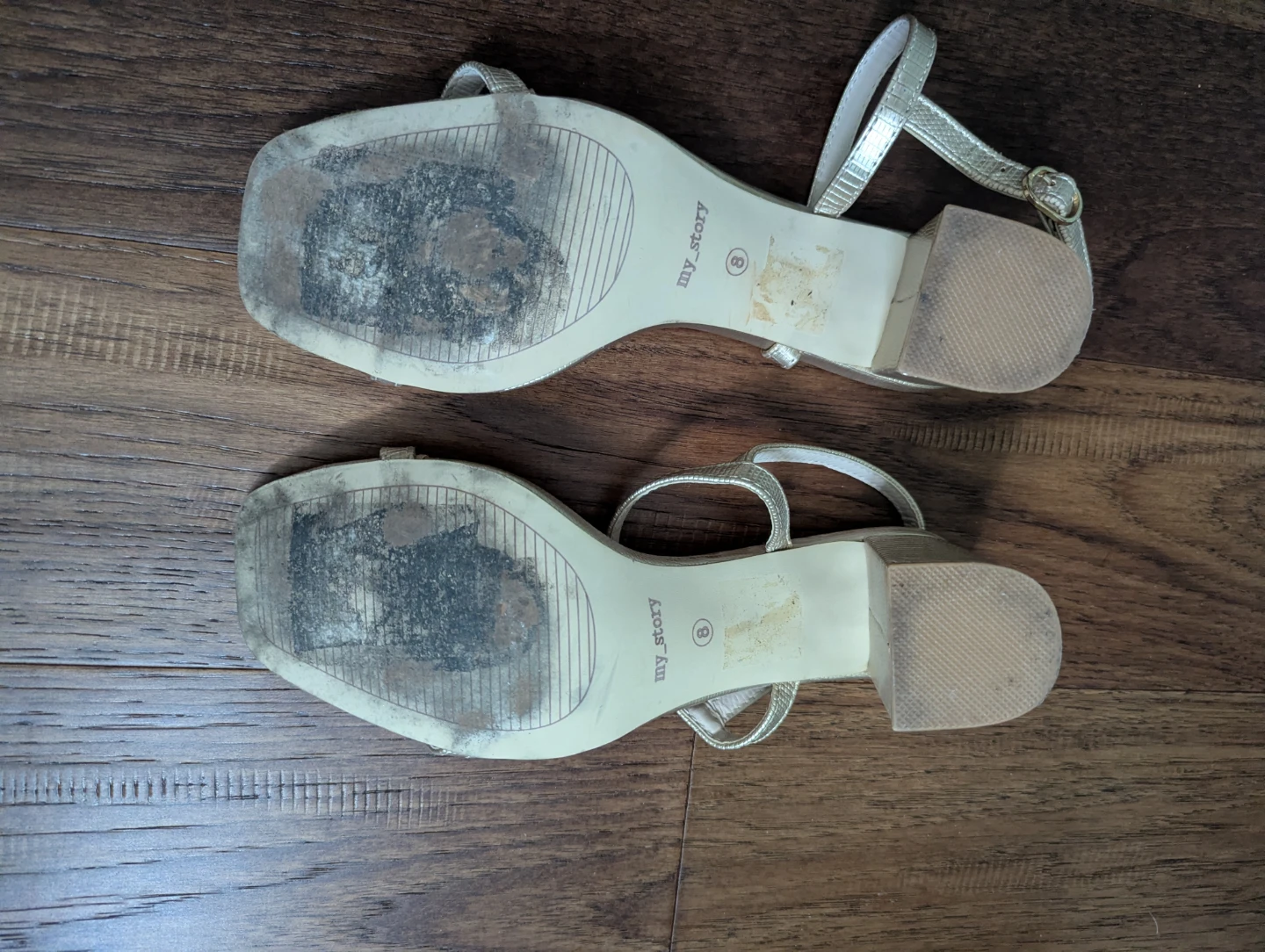 Gold MY STORY Heeled Sandals Size 8 Women's - photo 4