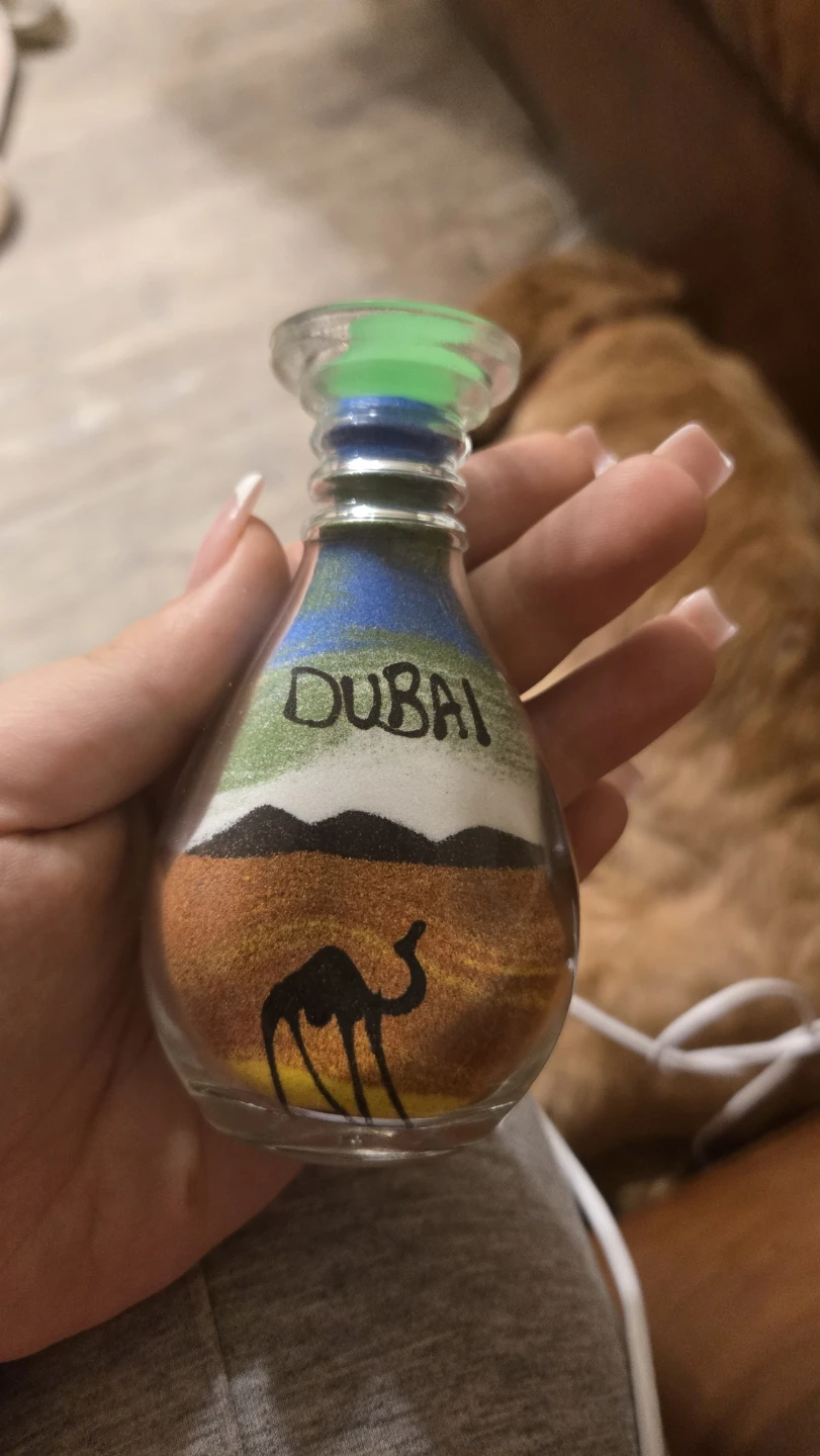 Dubai Sand Art Glass Souvenir Bottle