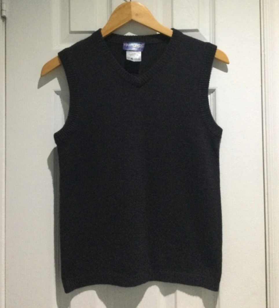 Fancy Kids V-Neck Knit Sweater Vest- 14 R