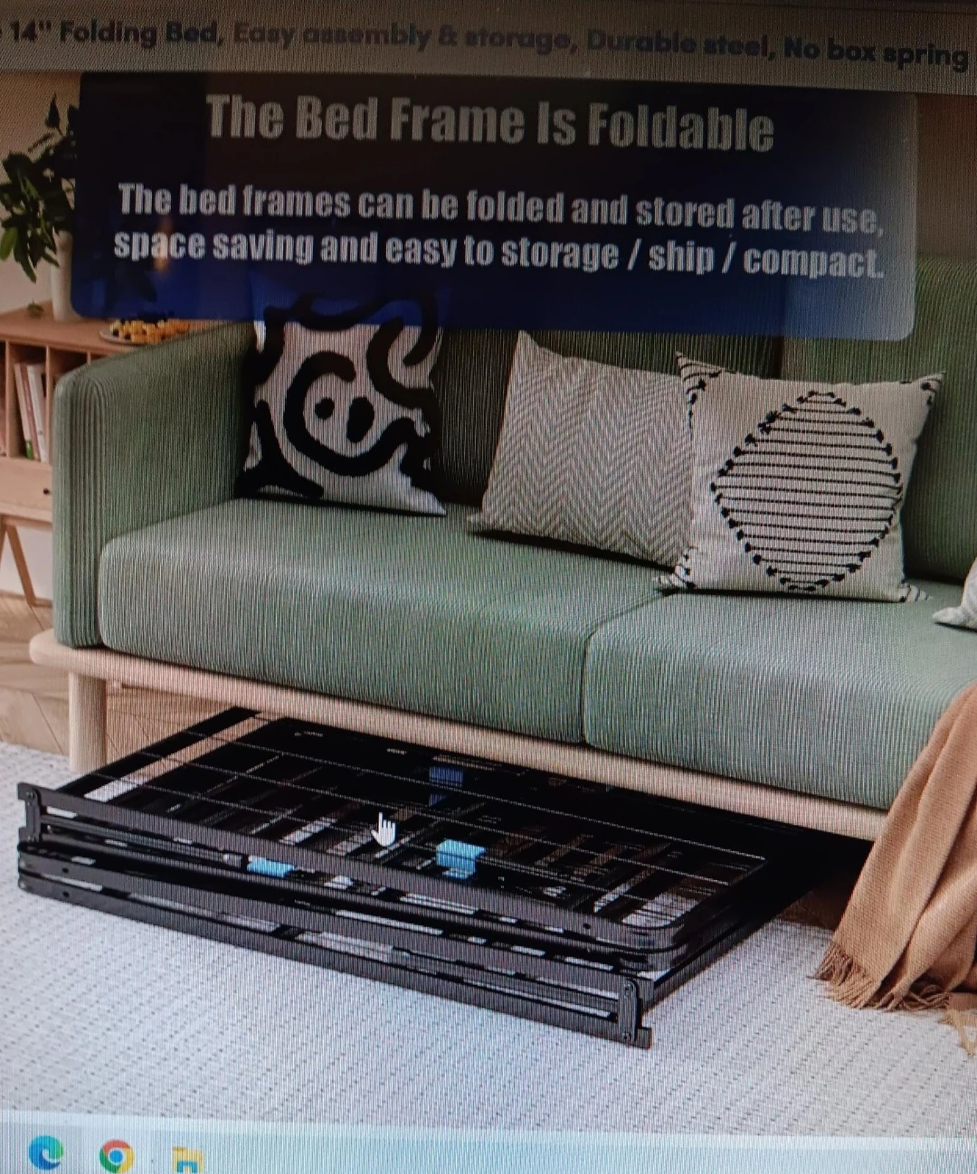 14 inch Folding Bed Frame - Twin - photo 3