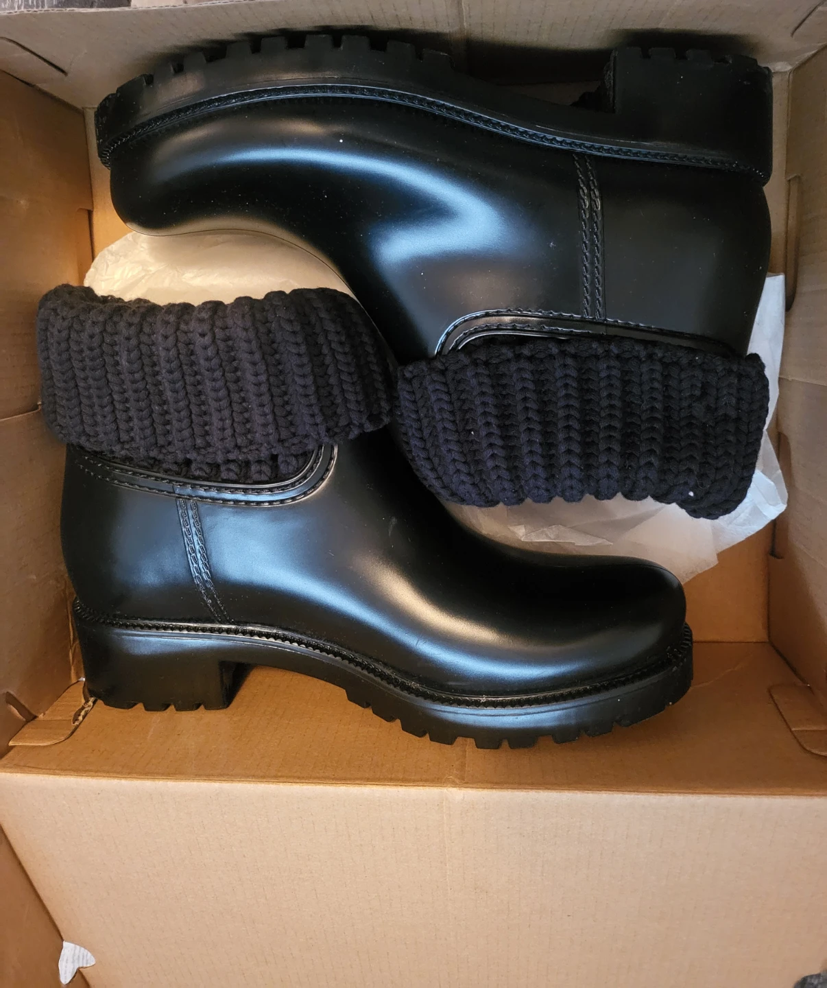 Skechers Black Ankle Boots with Knit Cuffs - photo 3