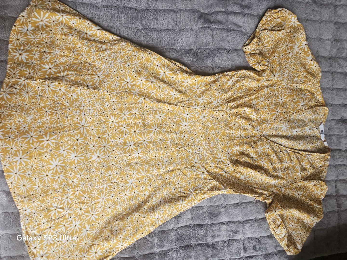 UNIQLO Yellow Floral Print Midi Dress