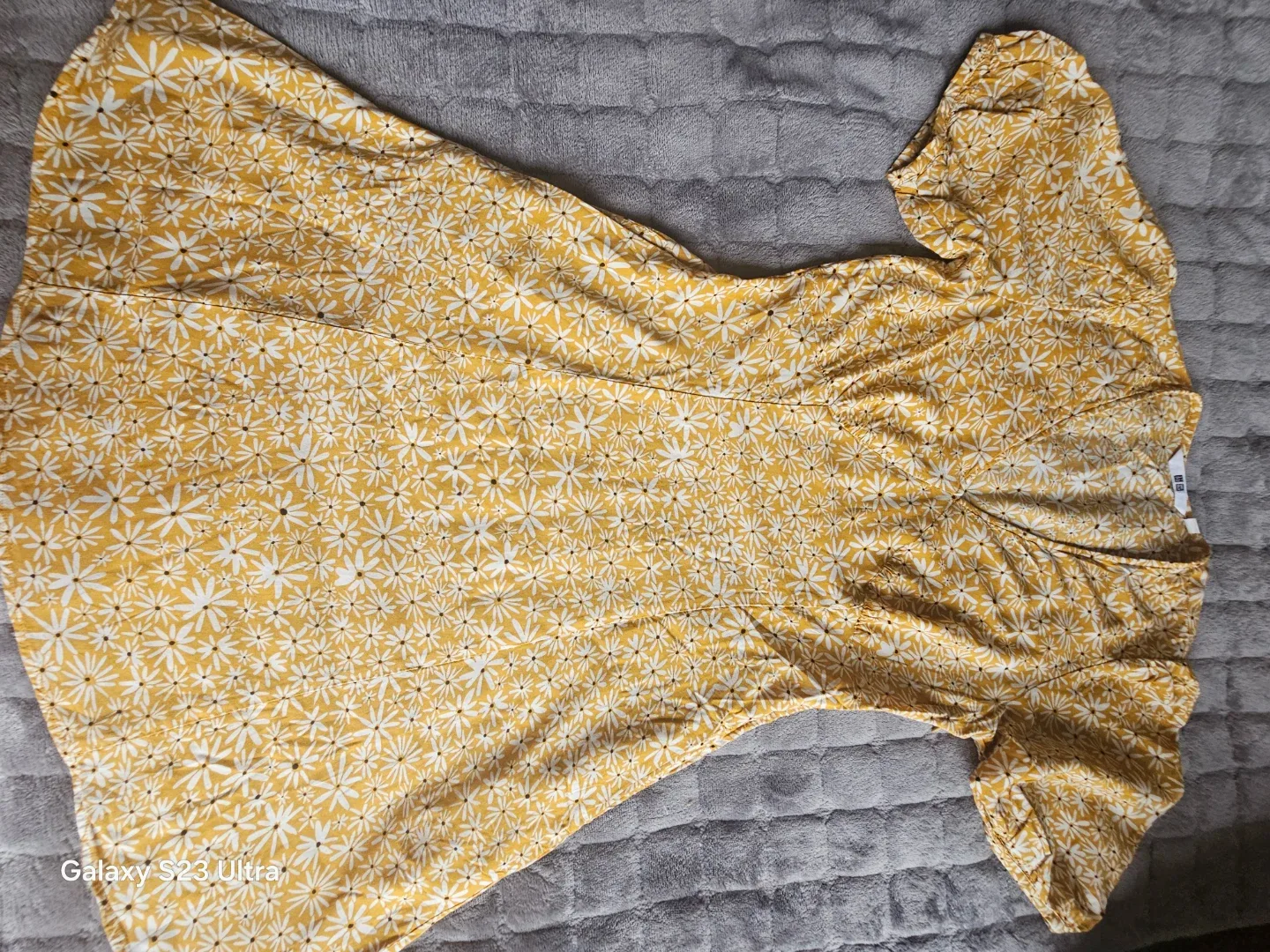 UNIQLO Yellow Floral Print Midi Dress