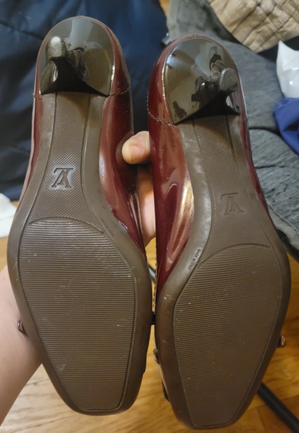 Louis Vuitton Burgundy Patent Leather Heels - photo 2