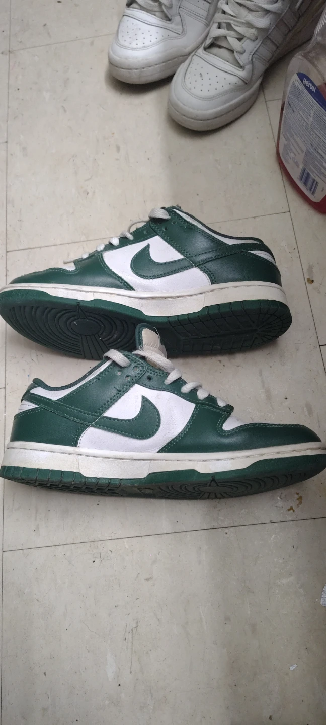 Nike Dunk Low Green White Sneakers - photo 3