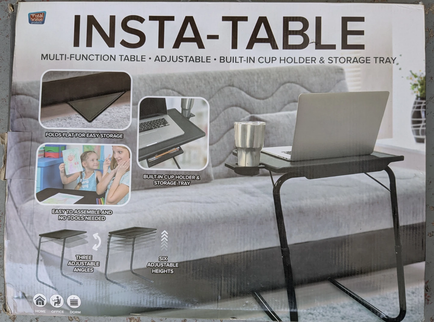 Multi-Function Insta-Table (Adjustable Folding Tray Desk)