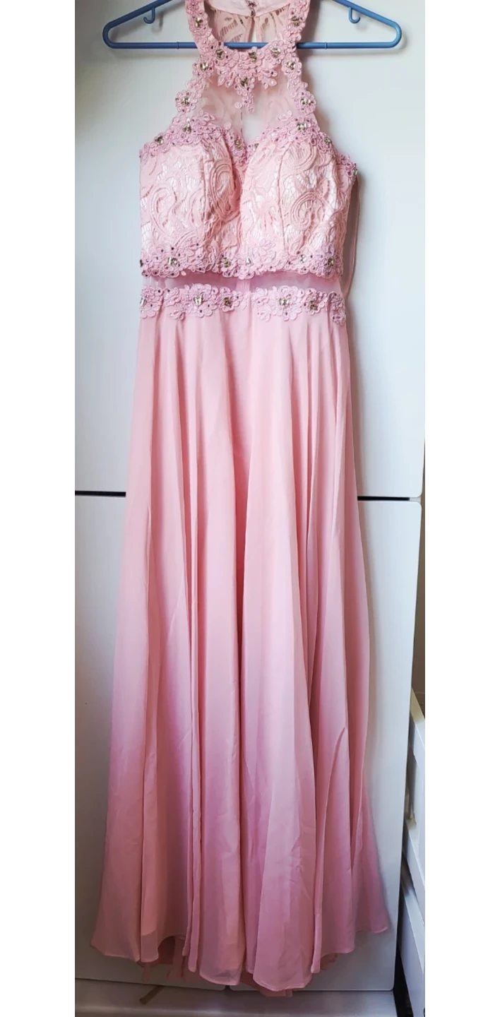 Pink Lace Embellished Halter Dress - photo 2