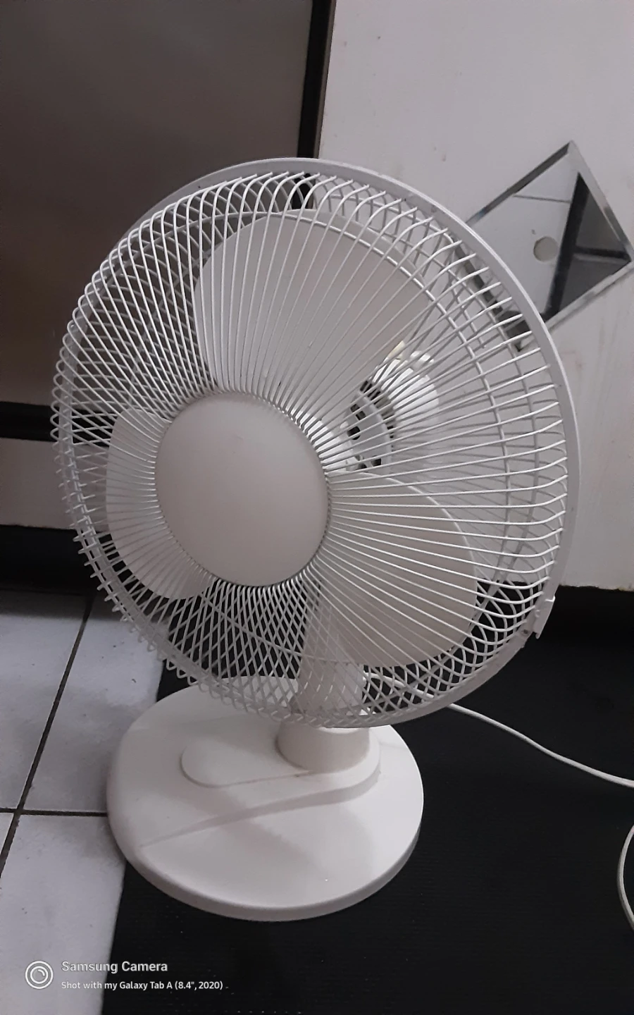 White Table Fan