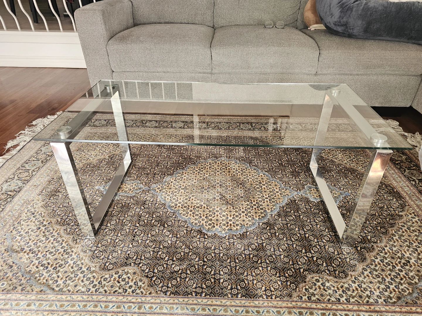 Glass and Metal Coffee Table - photo 2