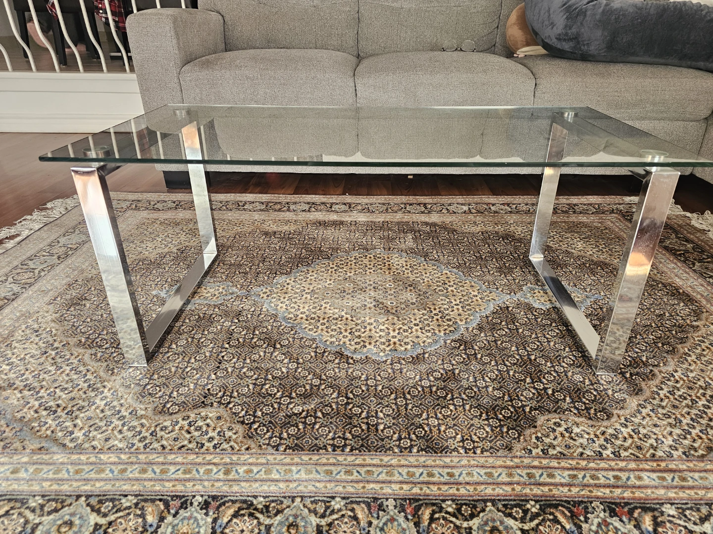 Glass and Metal Coffee Table - photo 3