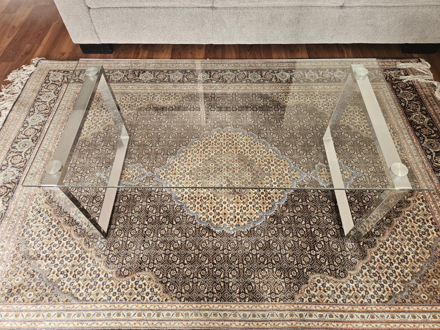Glass and Metal Coffee Table - photo 4