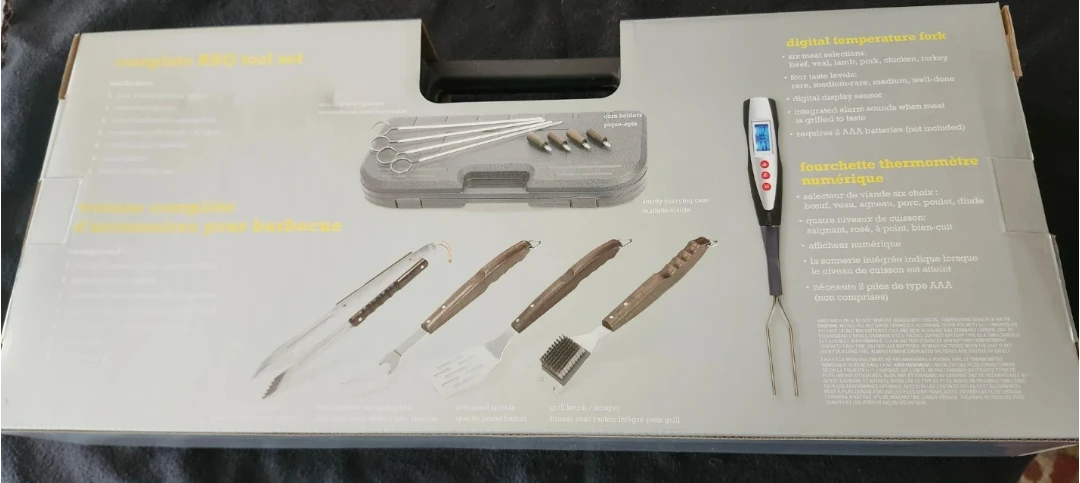 Complete BBQ Tool Set with Digital Thermometer Fork - photo 2