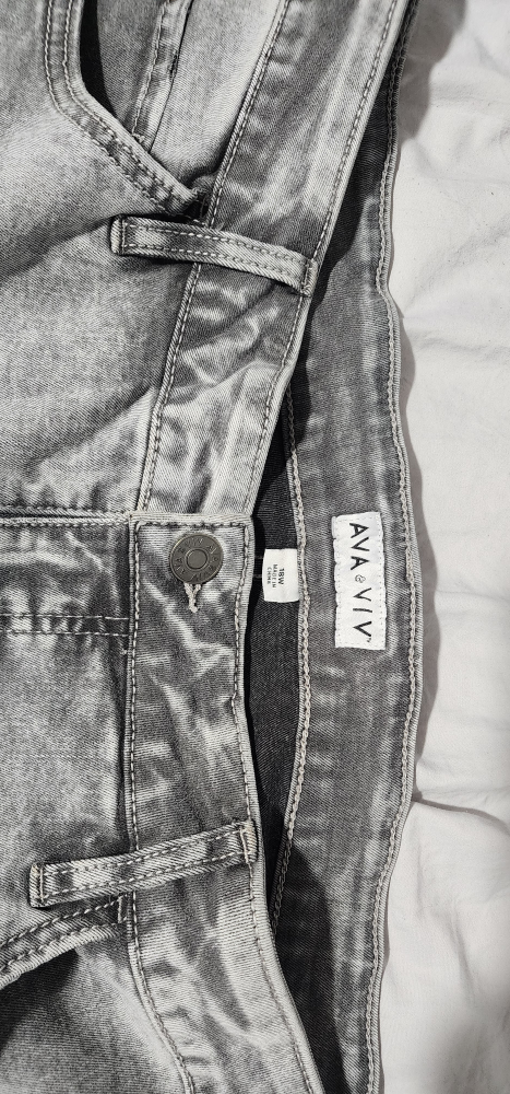 AVA & VIV Gray Acid Wash Jeans Size 18W - photo 2