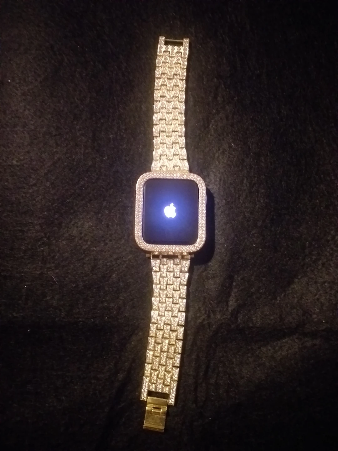 Apple Watch with Gold Chain Strap and Crystal Bezel - photo 2