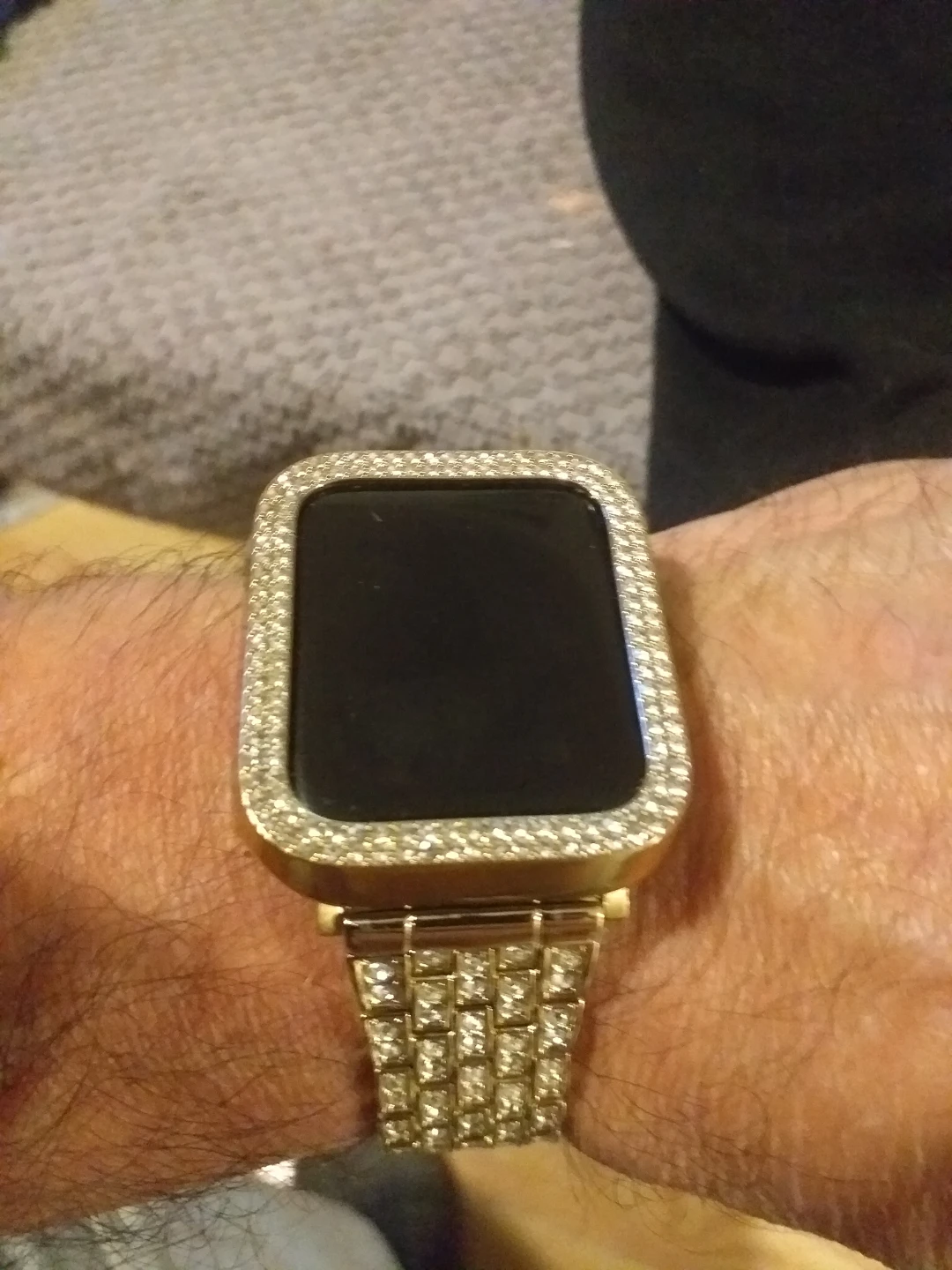 Apple Watch with Gold Chain Strap and Crystal Bezel - photo 5