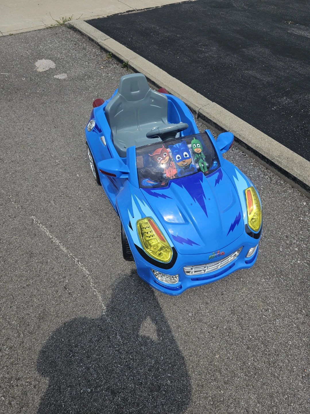 Blue Ride-On Toy Car with PJ Masks Characters