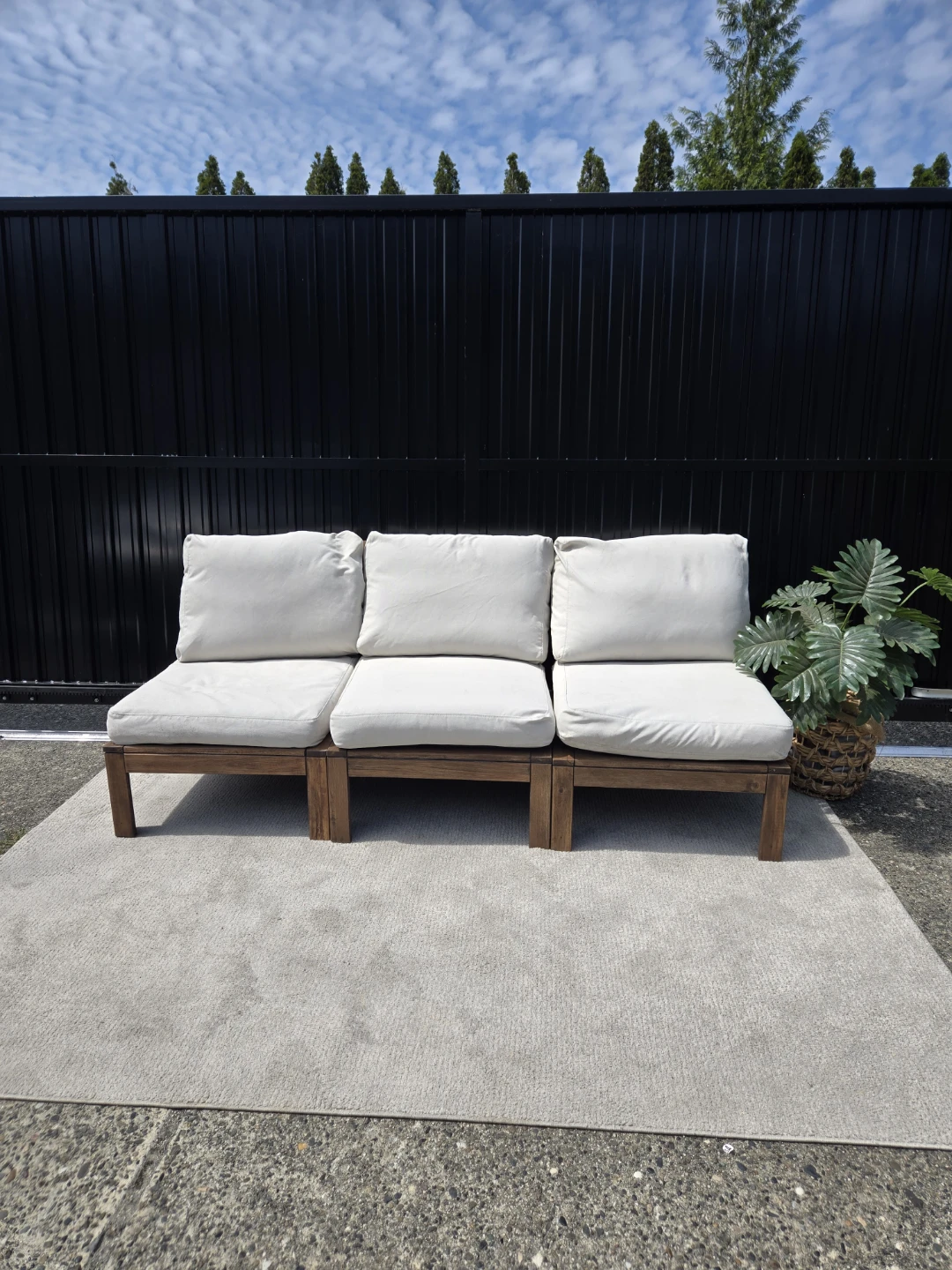Newly sanded stained ikea applaro lounge chairs w cushions - photo 3