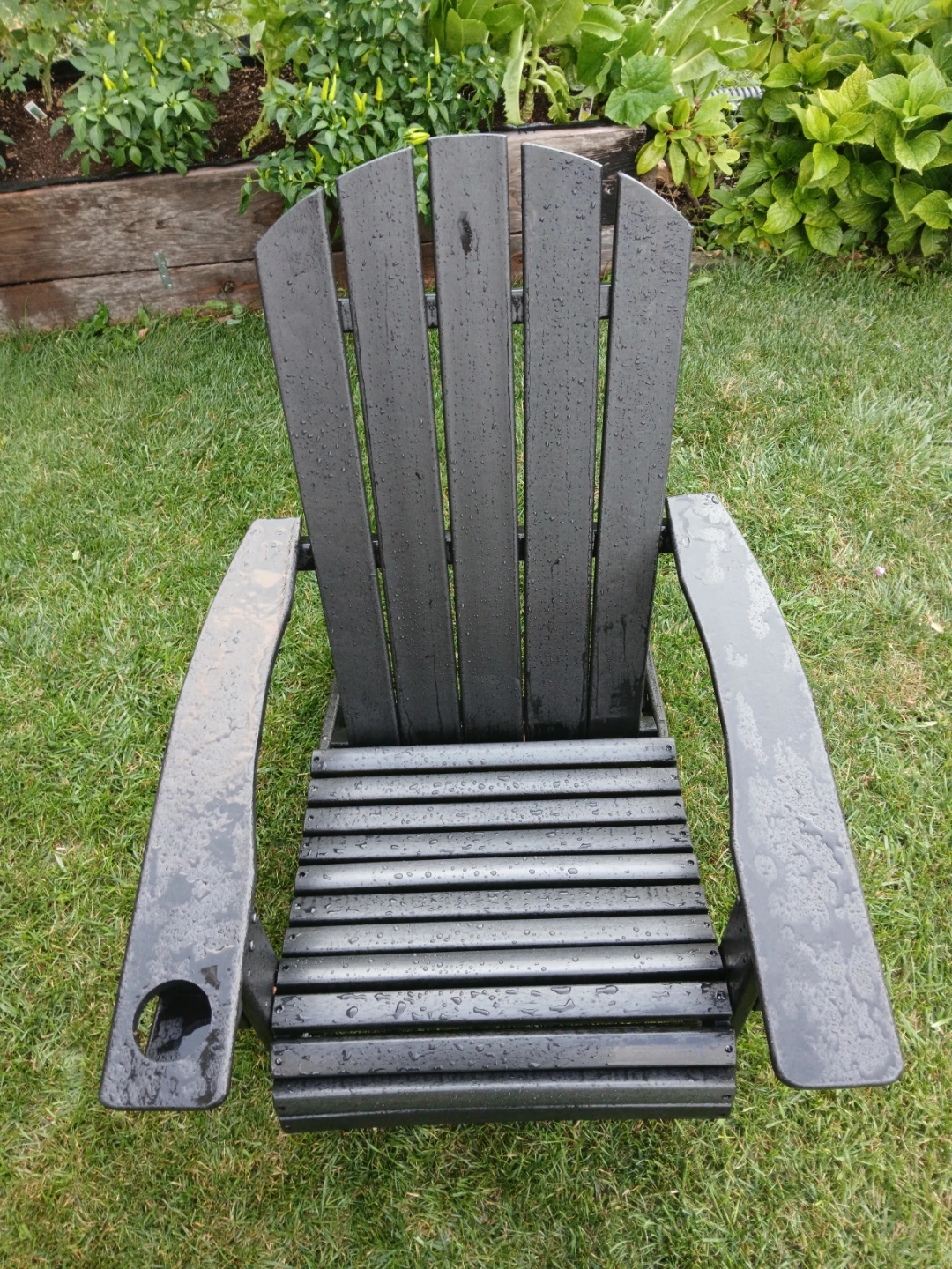 Black Adirondack Chair with Cup Holder - photo 2