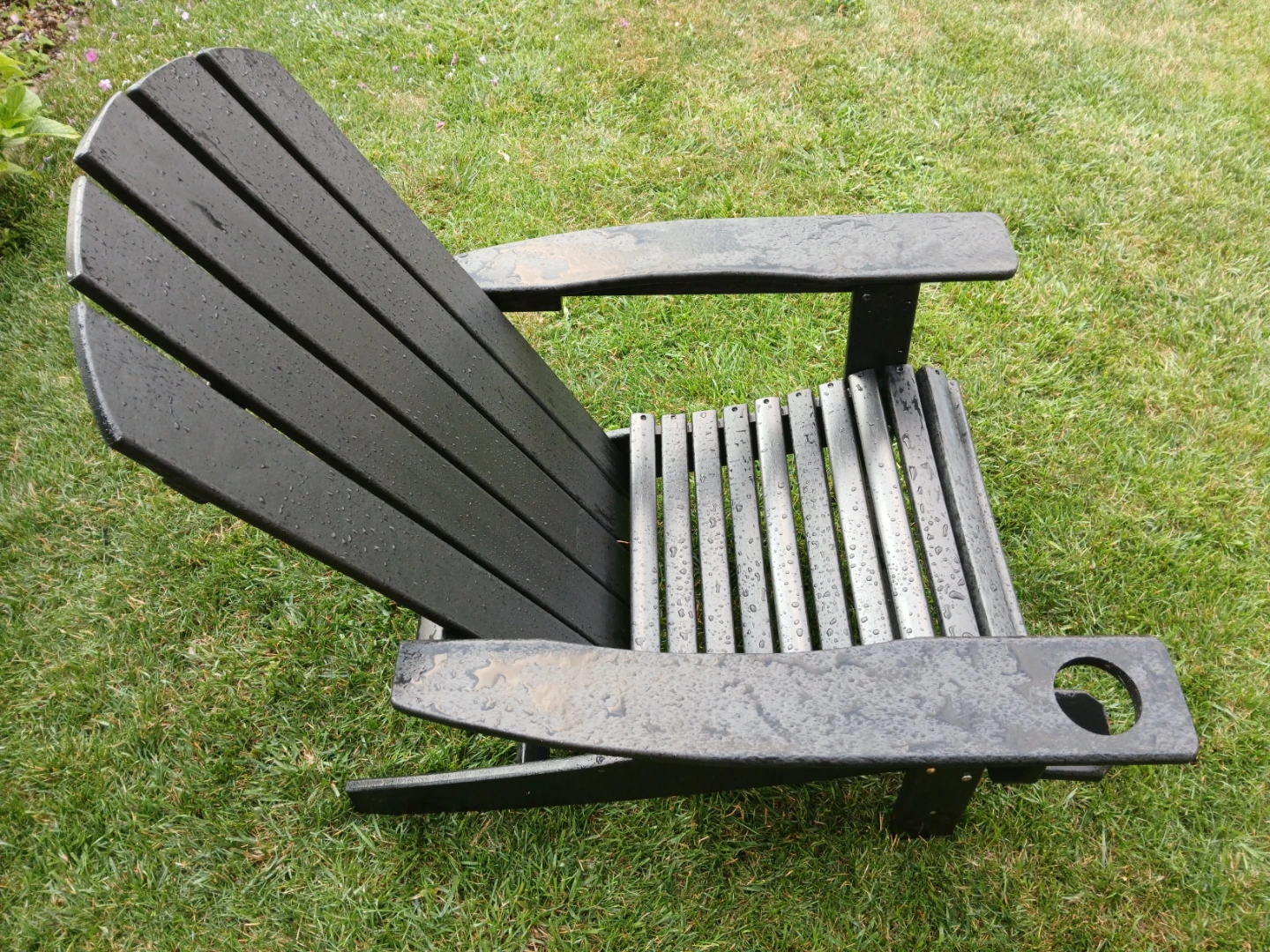 Black Adirondack Chair with Cup Holder - photo 3