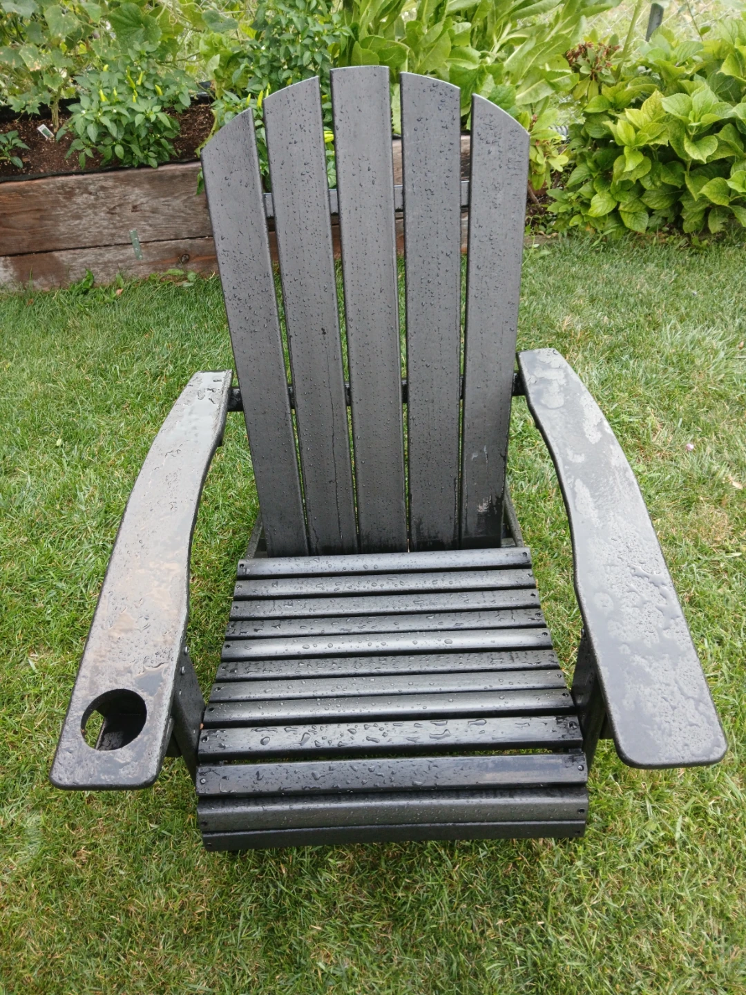 Black Adirondack Chair with Cup Holder - photo 5