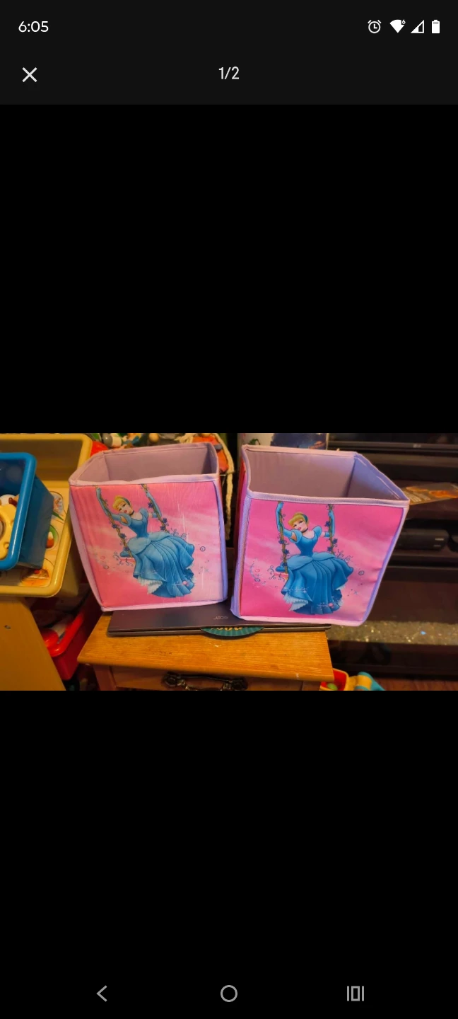 Disney Princess Cinderella Storage Bins - Set of 2