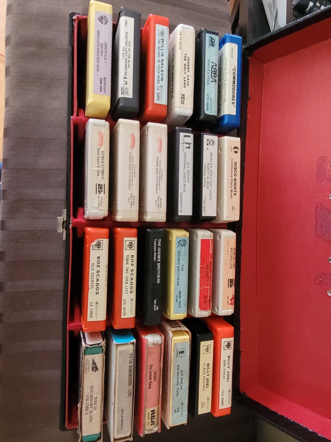 Lot 47 x  8-Track Tape  Carrying Case Rock Disco Country