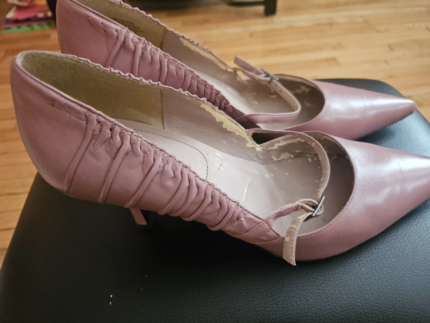 Pink Leather Kitten Heel Pumps - photo 3