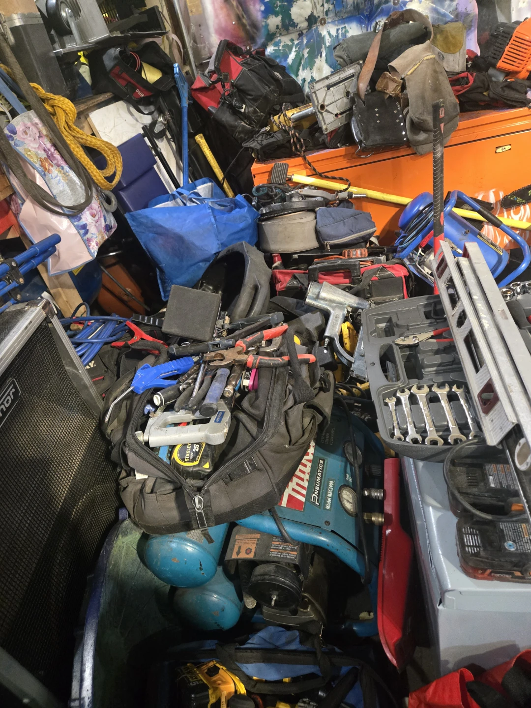 Assortment of different tools  hand and powered ect