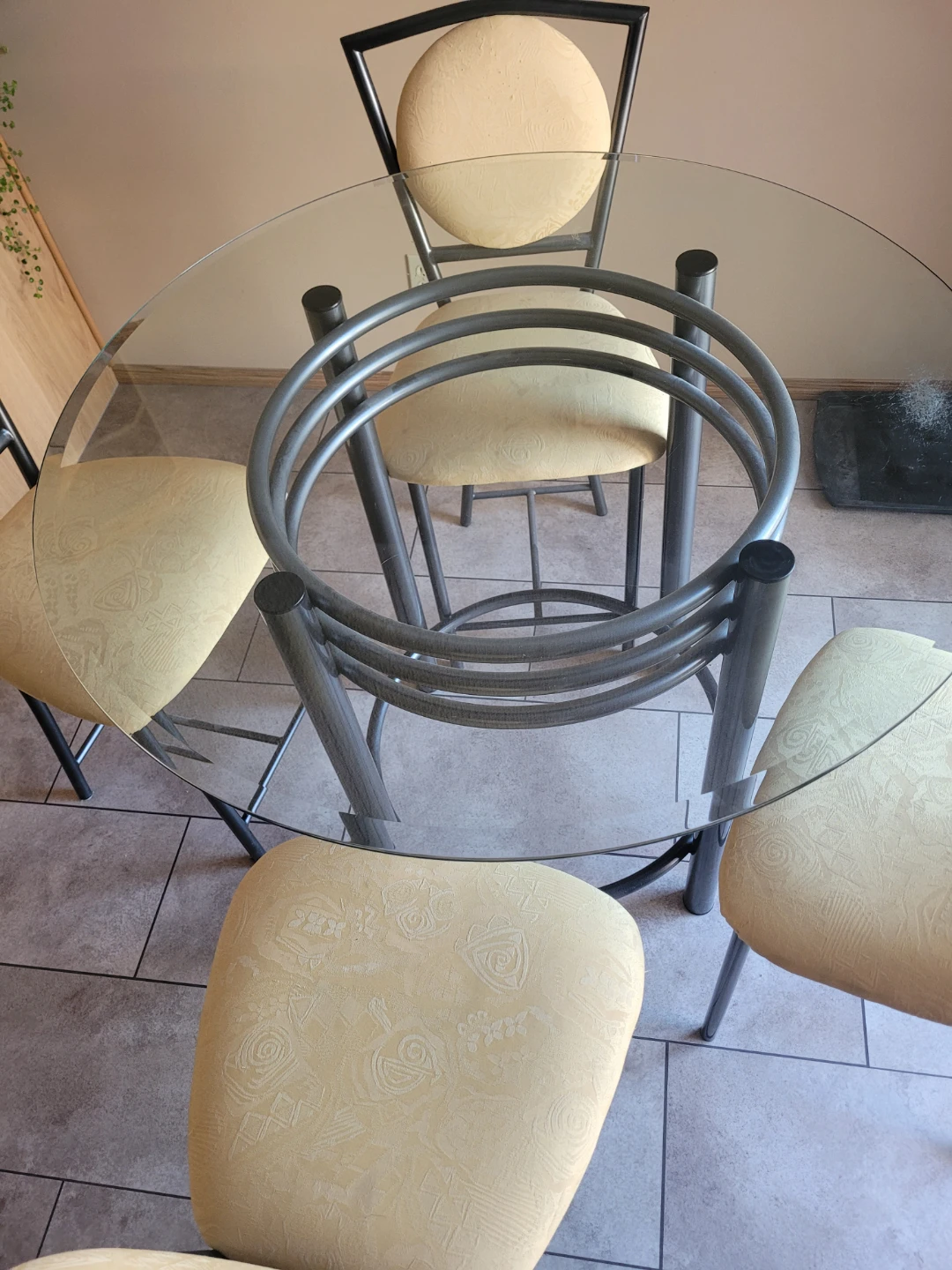 Glass top dining set
