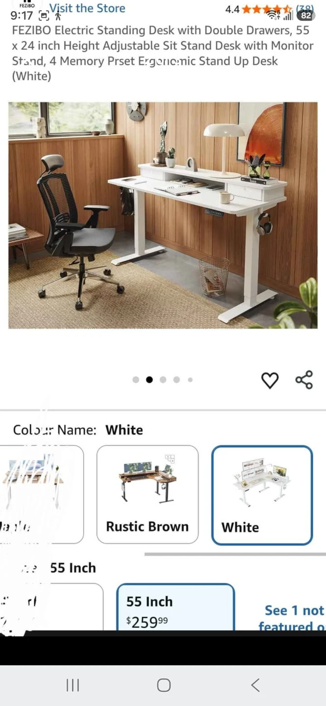 FEZIBO Electric Standing Desk with Drawers - White - photo 3