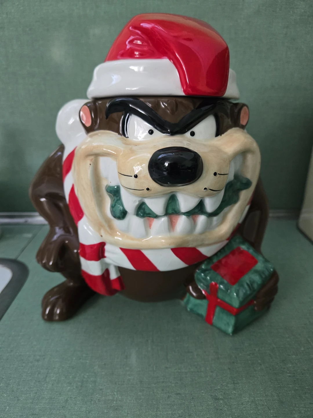 Tazmanian Devil Christmas Cookie Jar
