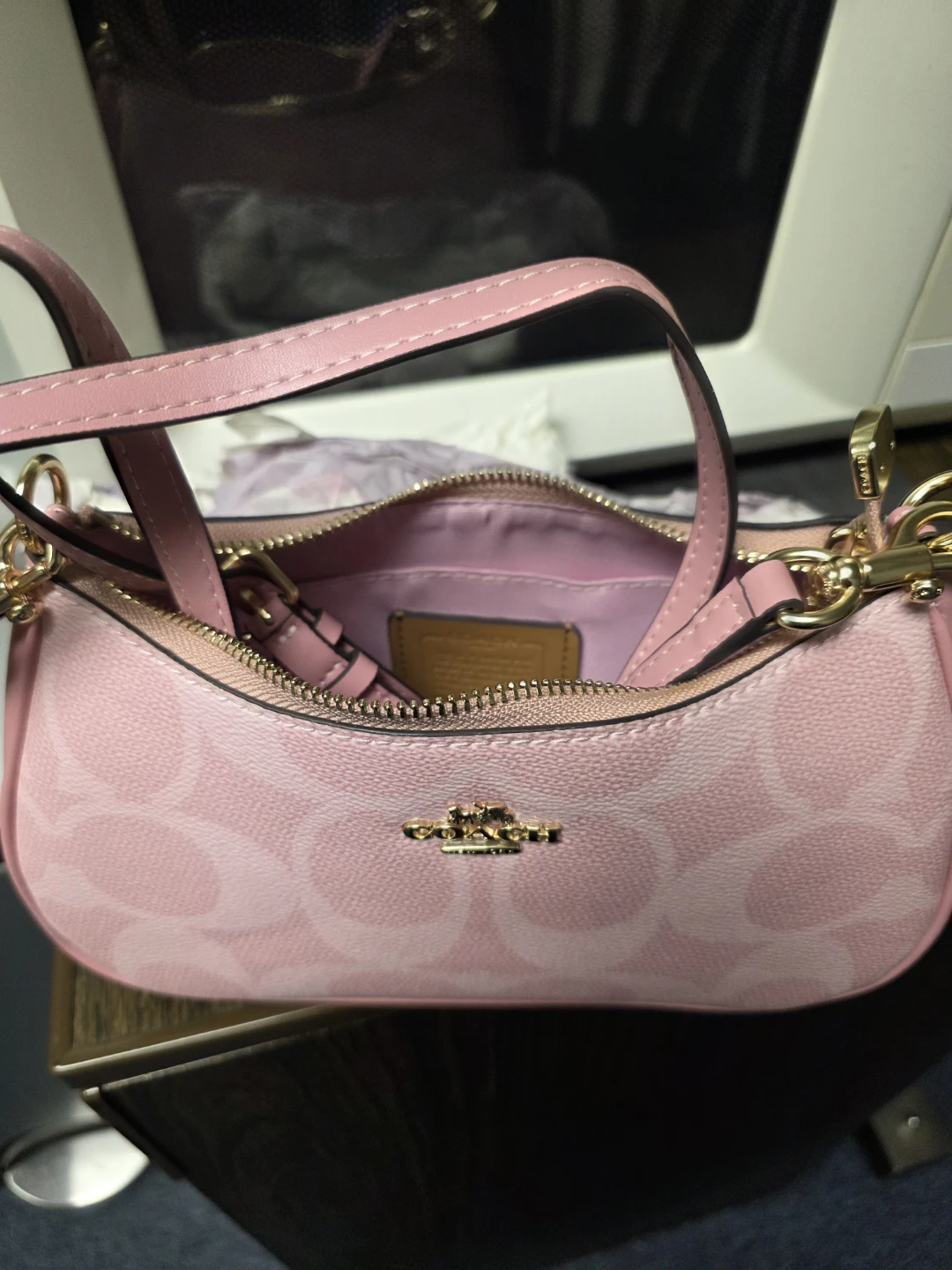 Coach Pink Signature Pattern Wristlet/Clutch Bag - photo 2