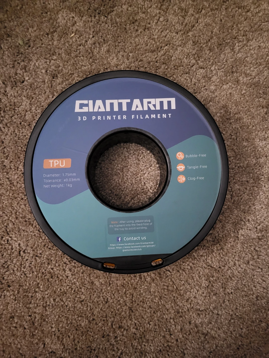 GIANTARM Orange TPU 3D Printer Filament
