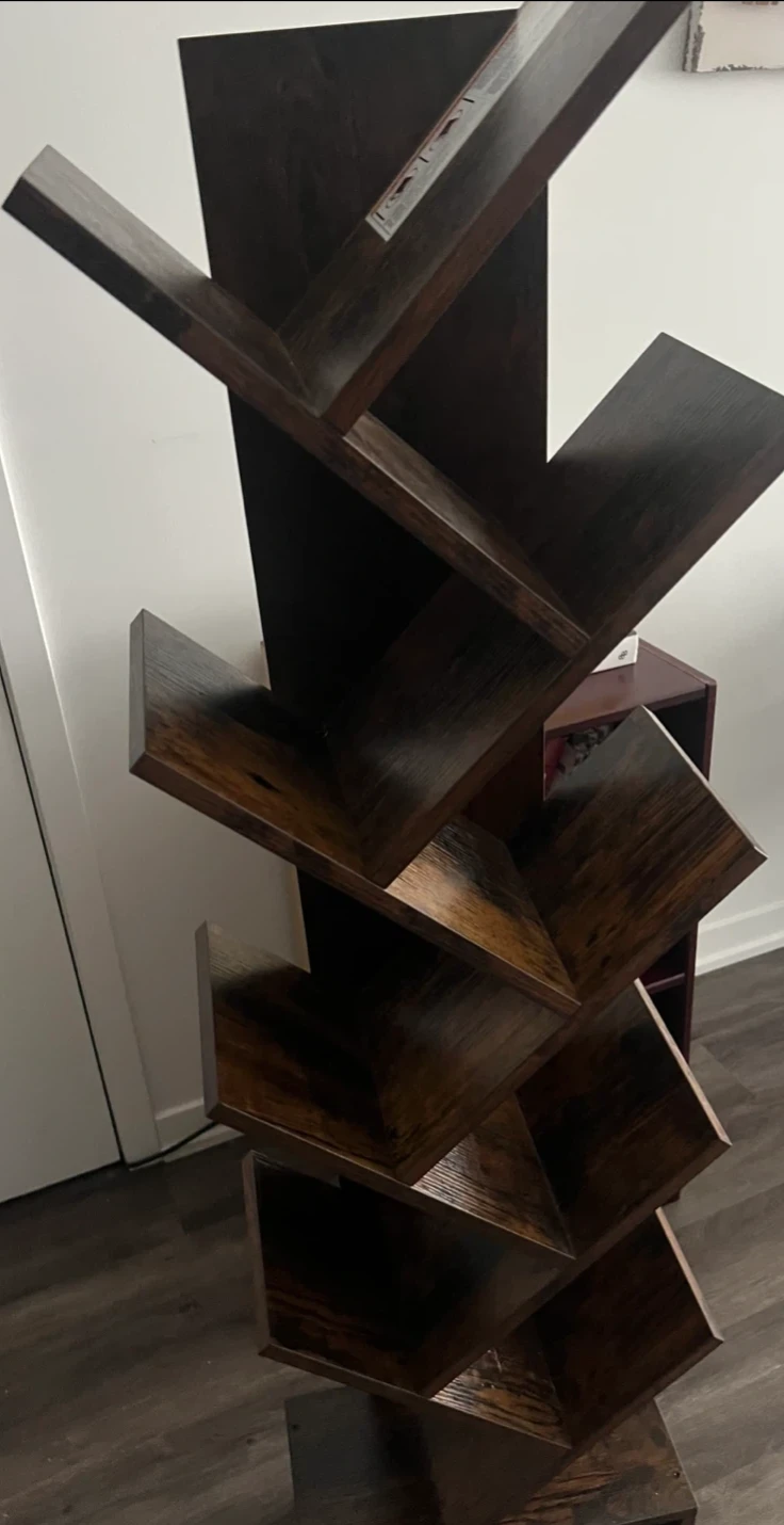 Dark Wood Tiered Bookshelf
