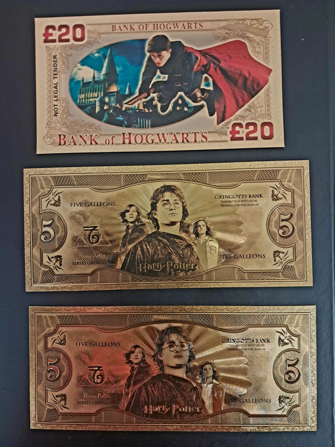24K Gold Foil Harry Potter Banknotes Collection - photo 3
