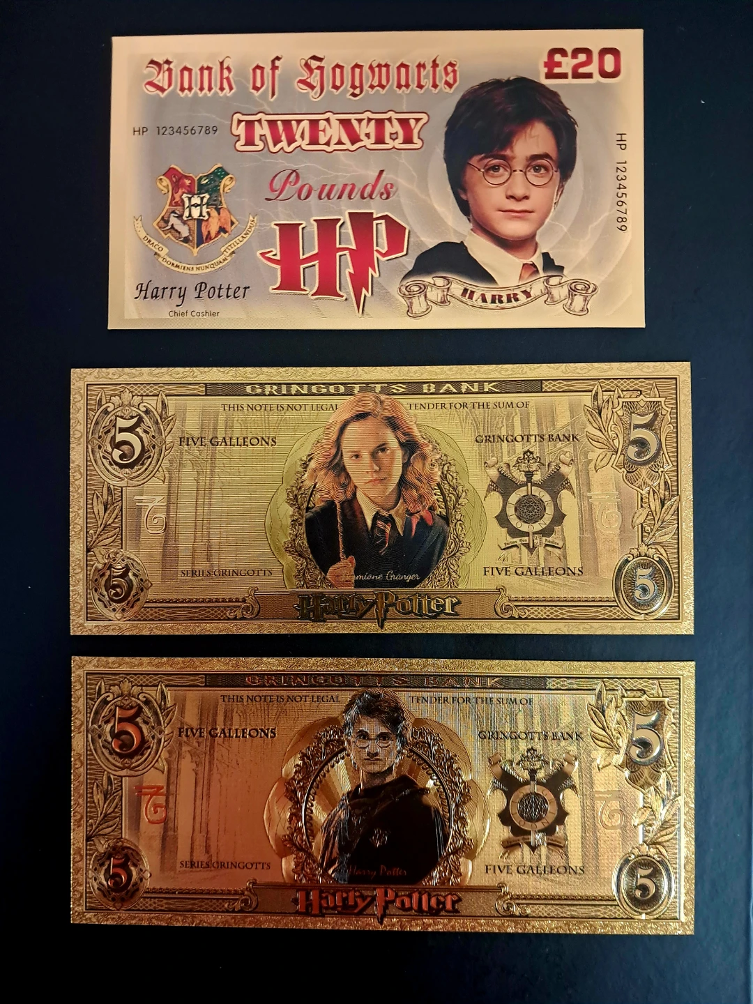 24K Gold Foil Harry Potter Banknotes Collection - photo 4