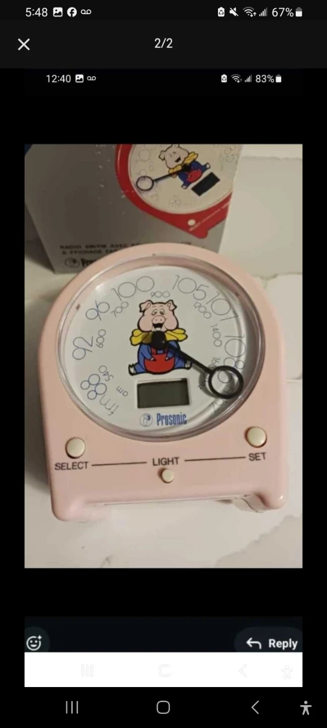 Prosonic Alarm Clock with Pig Design