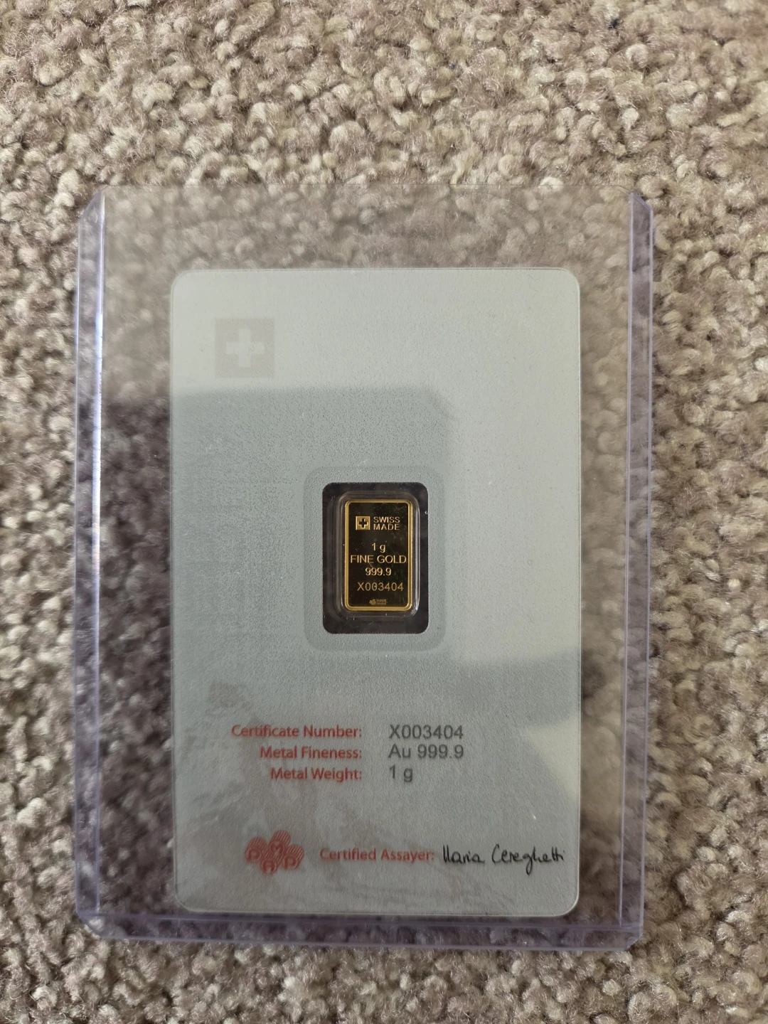 1g Fine Gold Bar PAMP Suisse - photo 2
